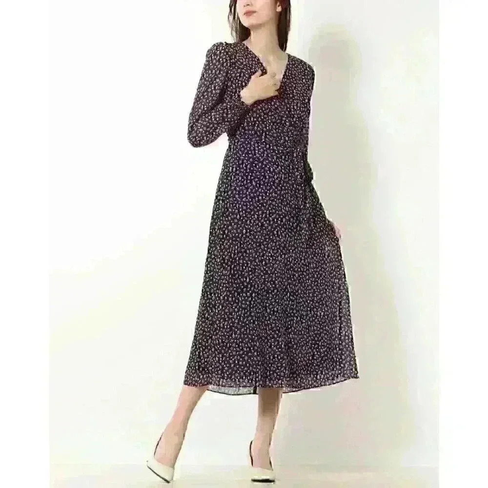NEW! Lauren Ralph Lauren Women's 12 Floral Long Sleeve Chiffon Dress NWT $145